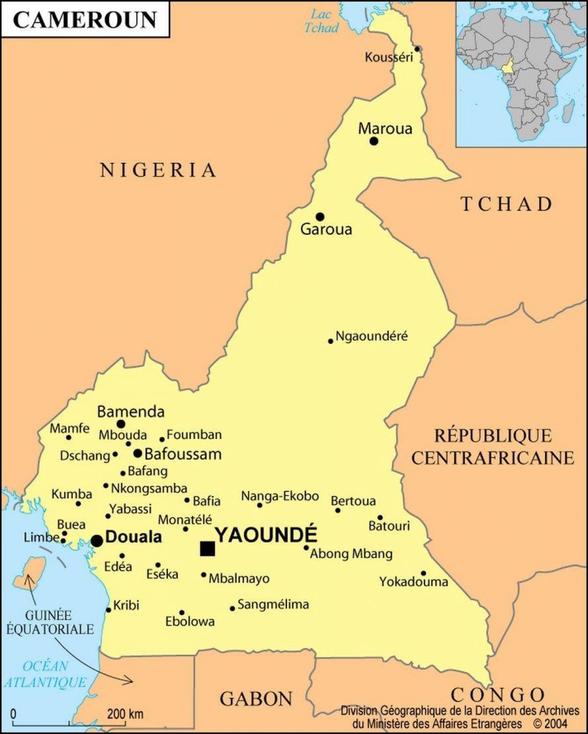Карта на douala Камерун