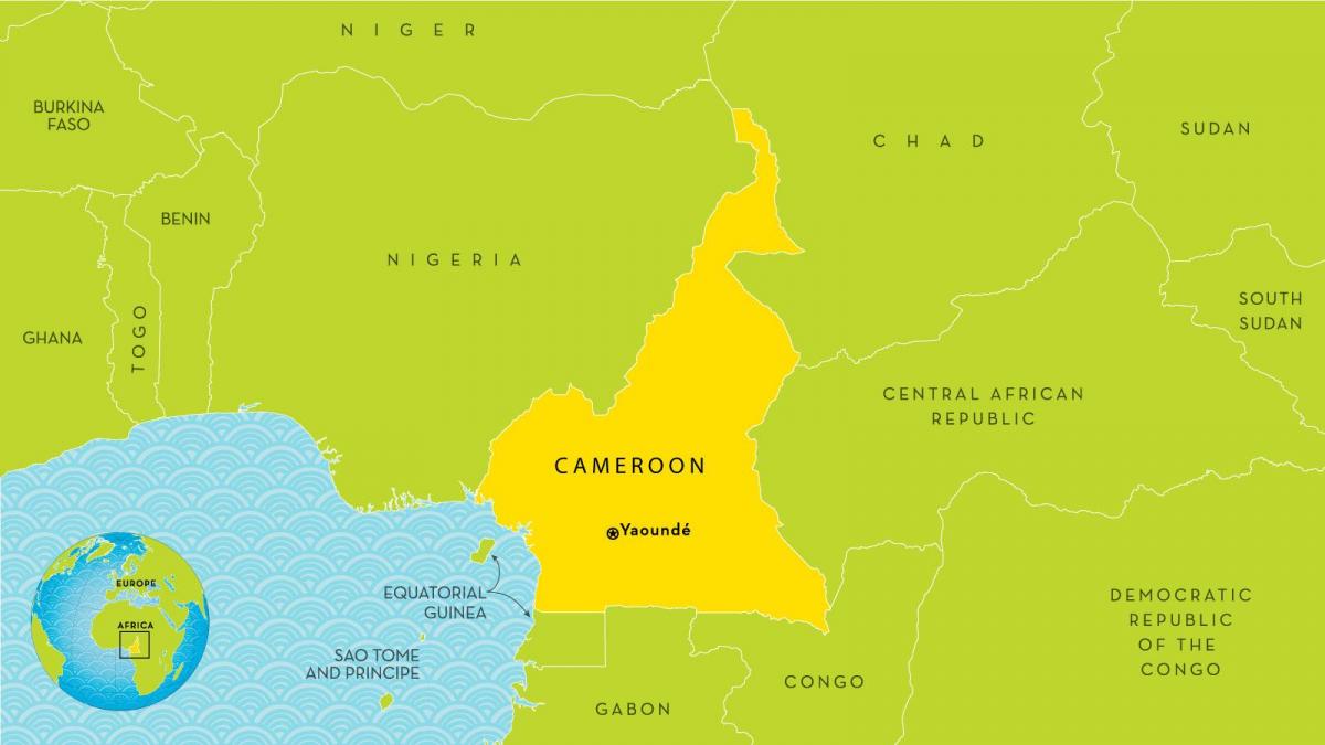 карта на Камерун и околните земји