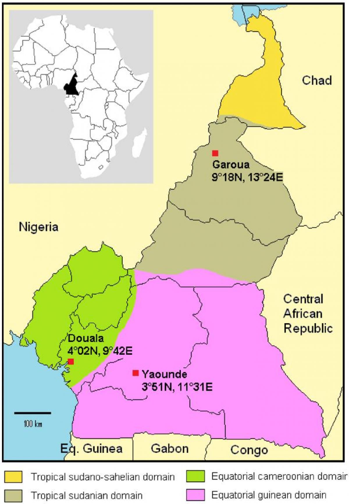 Карта на Камерун клима