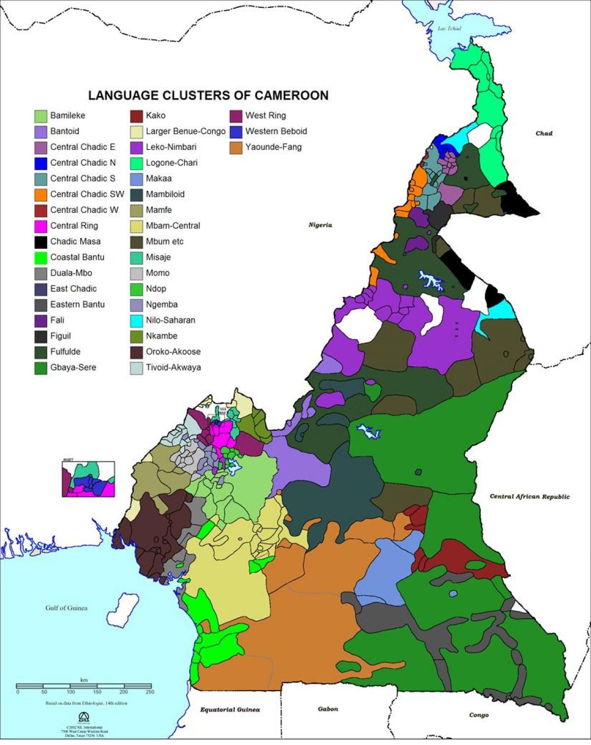 Карта на Камерун јазик