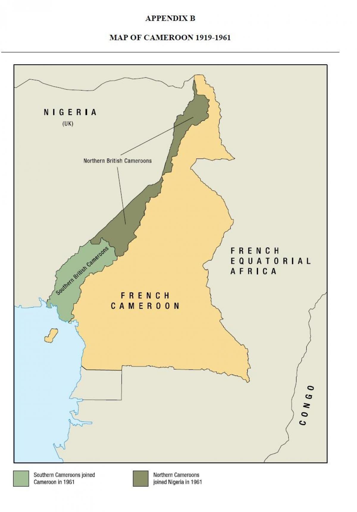 Карта на оон состојба на Камерун