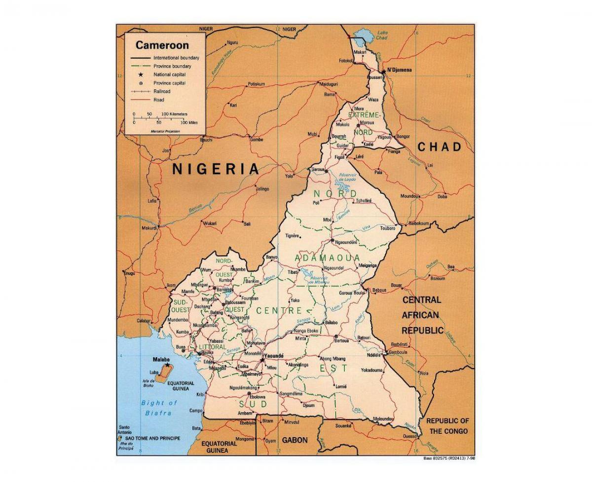 Карта на јужна Камерун