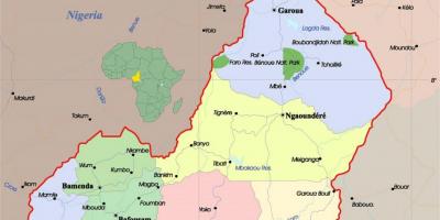 Камерун карта со градови