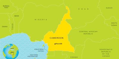 Карта на Камерун и околните земји